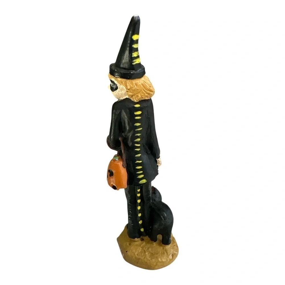 Vintage Halloween Figurine Trio with Pumpkins